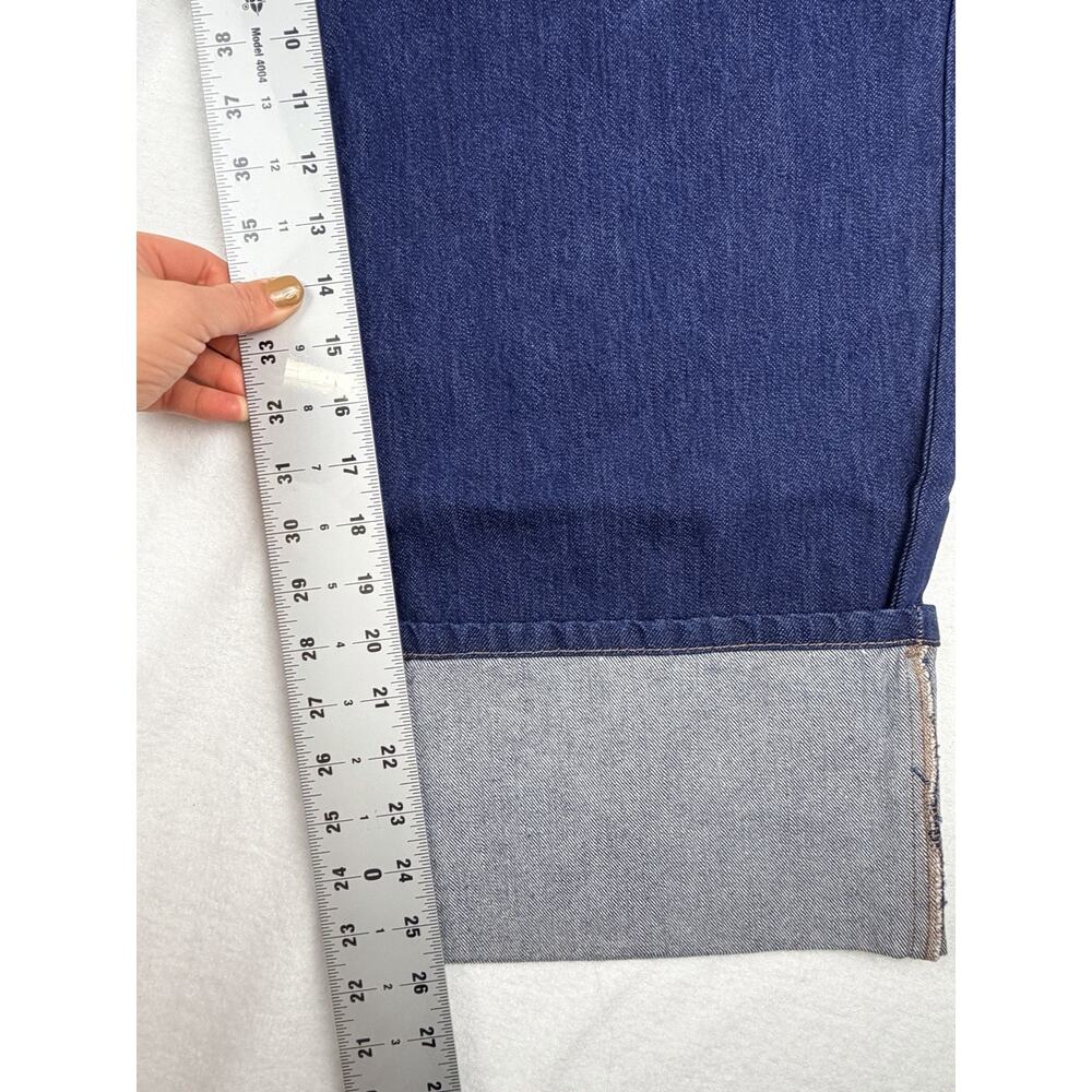 NWT Kate Spade Jeans Women's 14 Dark Wash Blue Wide Leg Cuffed Denim Pants - Picture 8 of 11